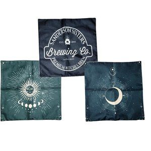 3 pillow covers. Sanderson sisters brewing company, celestial sun moon halloween